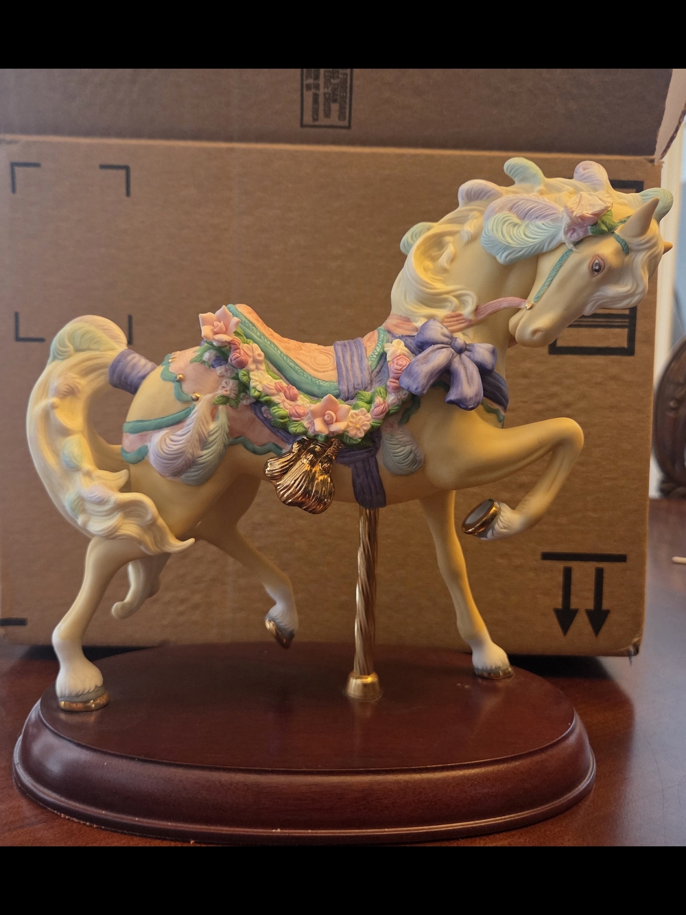Lenox Pastel Carousel Horse Figurine - Cream, Lavender, Pink, Mint